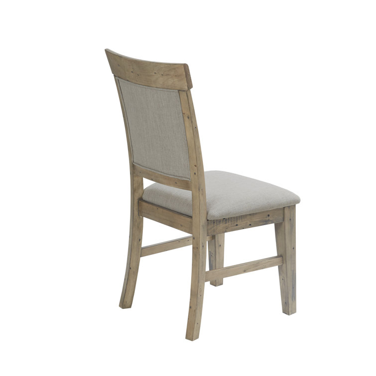 Cream Upholstered Solid Wood Dining Side Chair Set