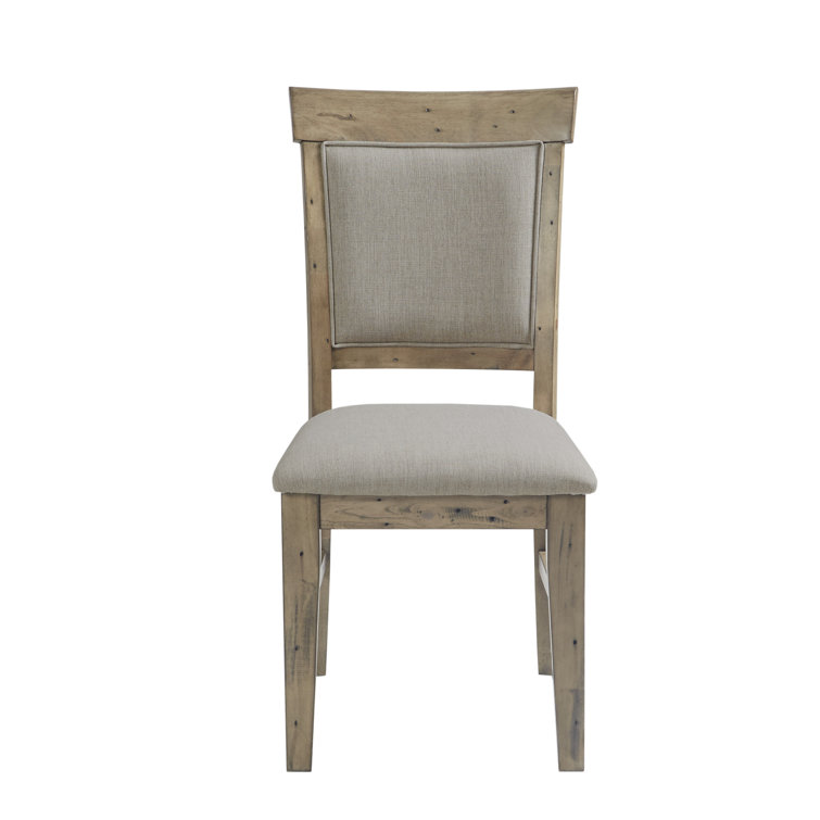 Cream Upholstered Solid Wood Dining Side Chair Set