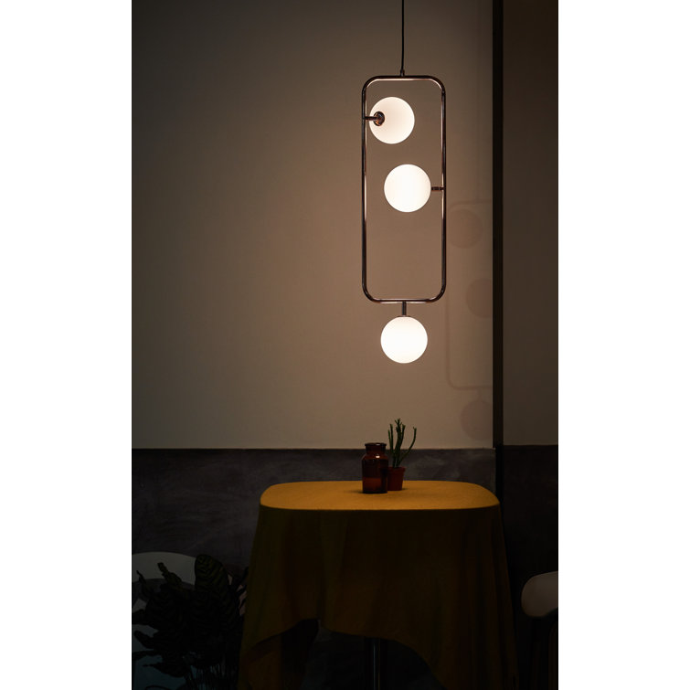 Sircle 3-Light Copper LED Pendant with Opal Glass