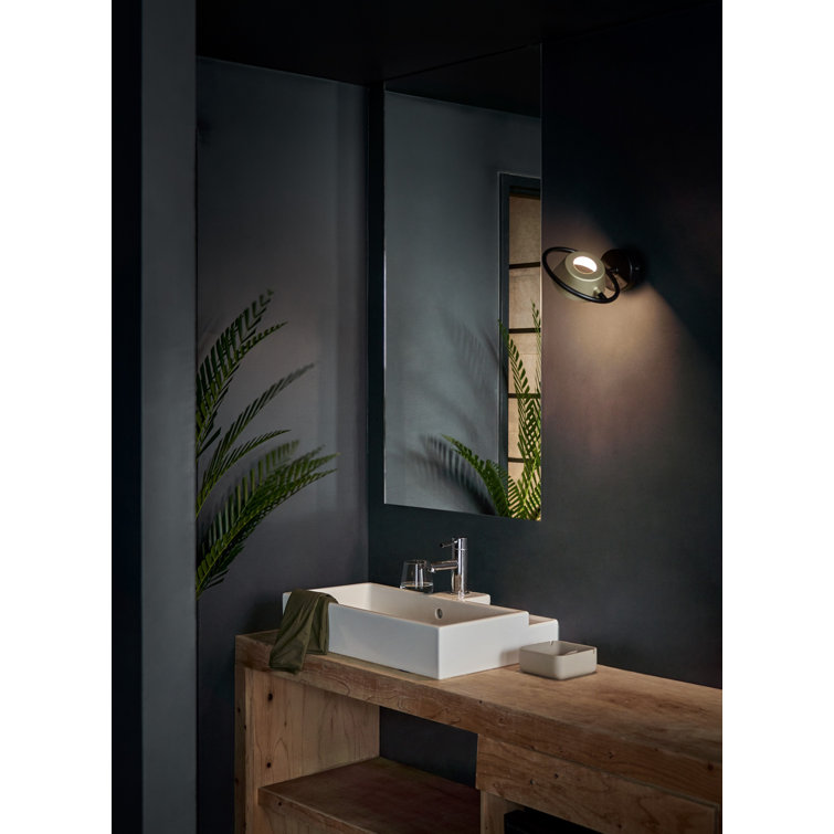 Matte Black and Gold Adjustable Dimmable Sconce