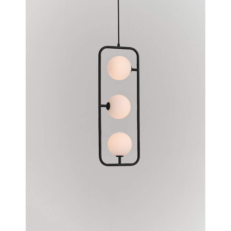 Sircle Black Glass LED 3-Light Pendant