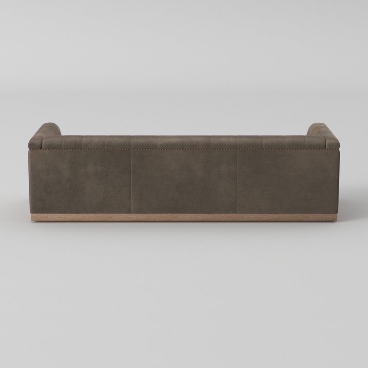 Maxx Contemporary Gray Velvet Sofa with Aged Bronze Accents