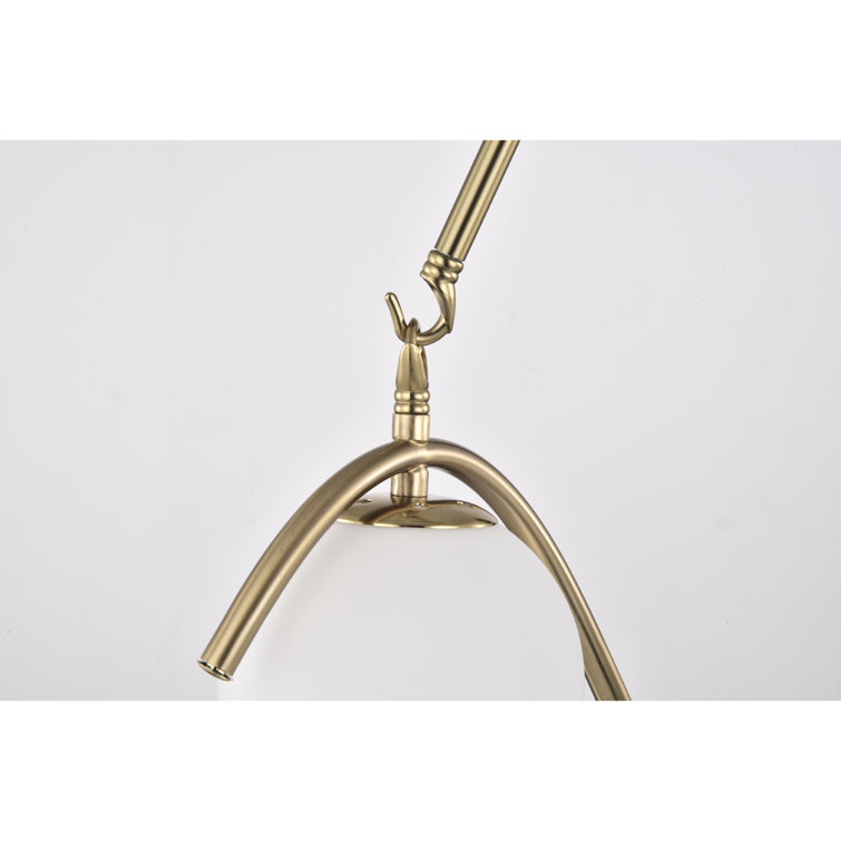 Brass 34'' 5-Light Chandelier with Globe Shades