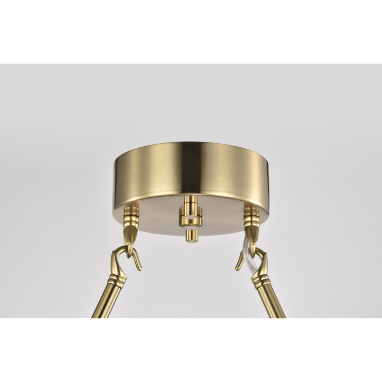 Brass 34'' 5-Light Chandelier with Globe Shades