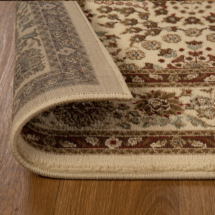 Taupe Synthetic Oriental Floral 5' x 8' Area Rug