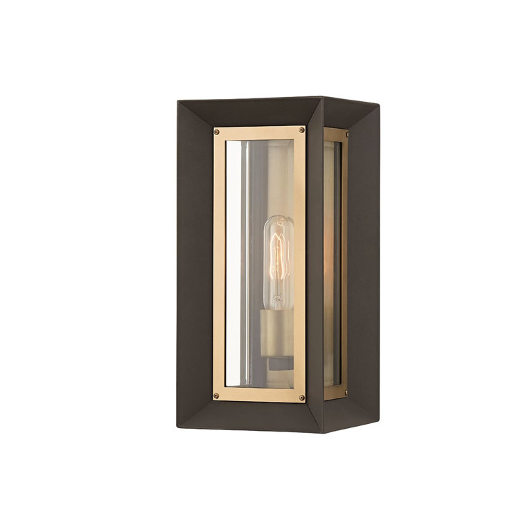 Lowry Bronze and Brass 1-Light Dimmable Wall Sconce with Clear Glass