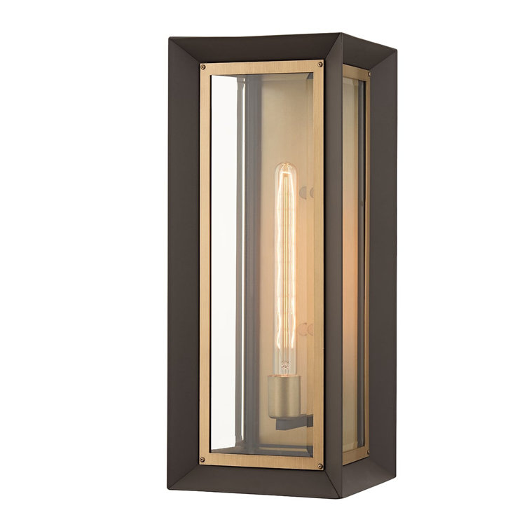 Bronze and Brass 21" Glass Wall Sconce