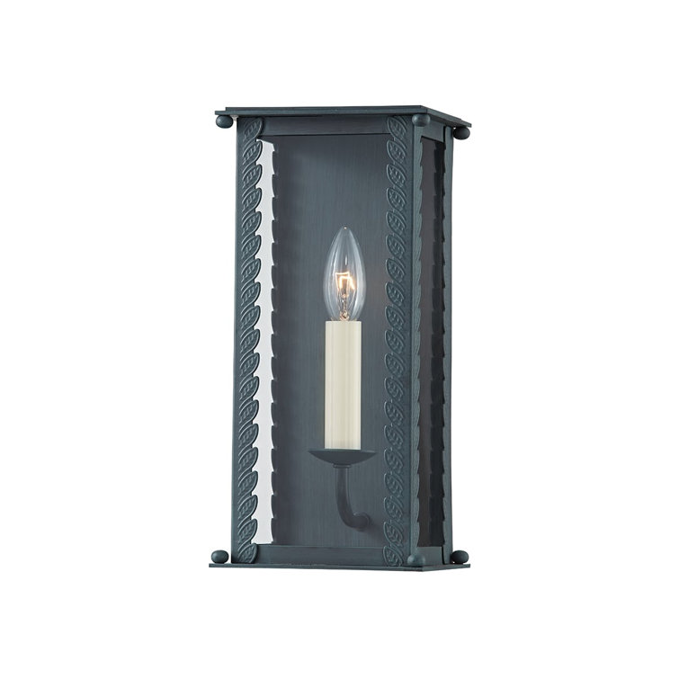Verdigris Glass Shade Direct Wired Wall Sconce