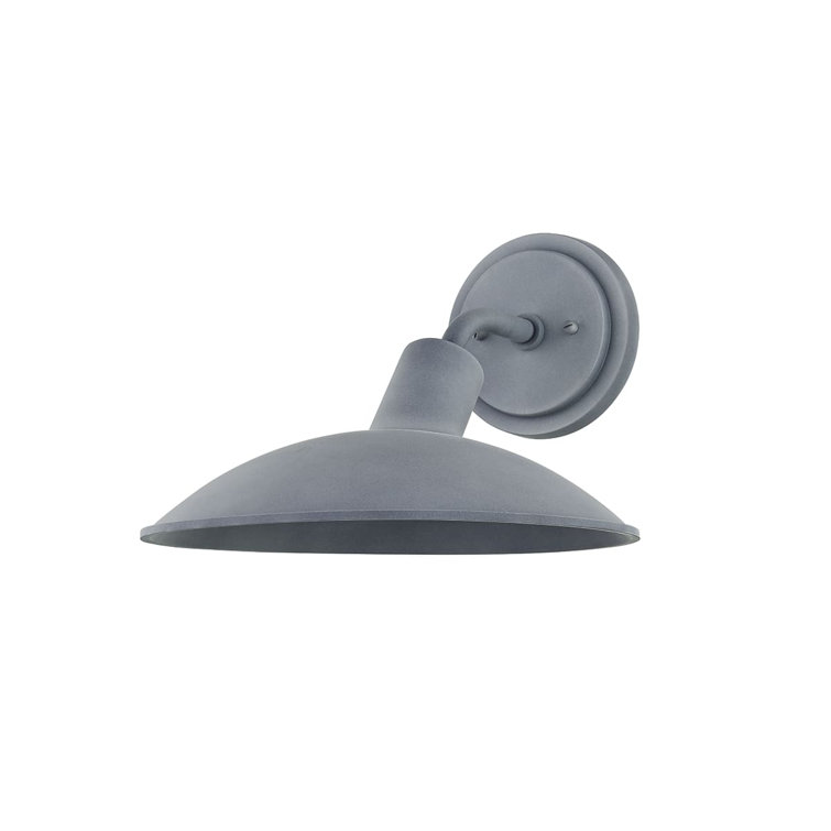 Weathered Zinc Steel Outdoor Wall Light with Round Backplate
