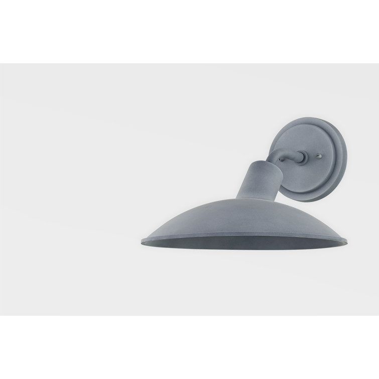 Weathered Zinc Steel Outdoor Wall Light with Round Backplate