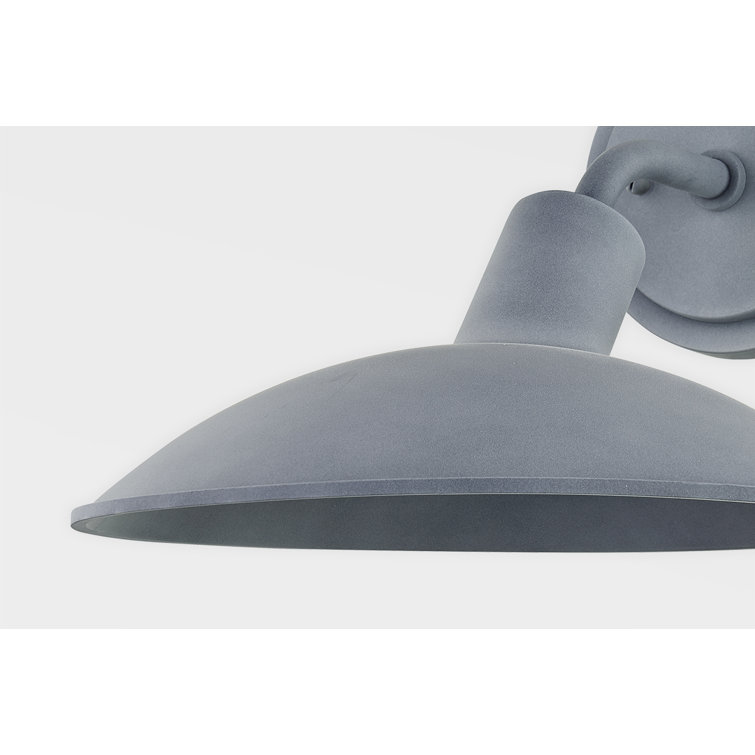Weathered Zinc Steel Outdoor Wall Light with Round Backplate