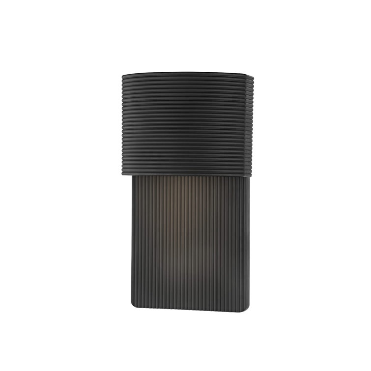 12" Black Aluminum and Stainless Steel Vertical Wall Sconce