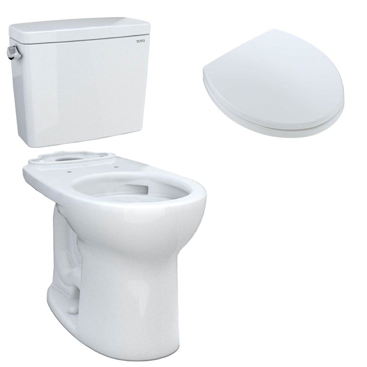 Cotton White Round Two-Piece High Efficiency Toilet