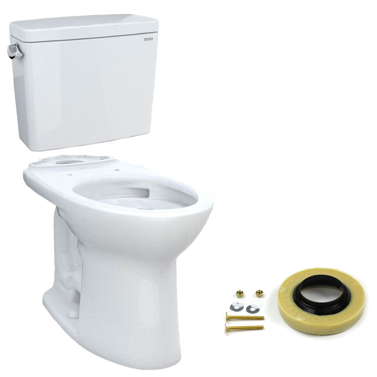 White Vitreous China Elongated Two-Piece High Efficiency Toilet