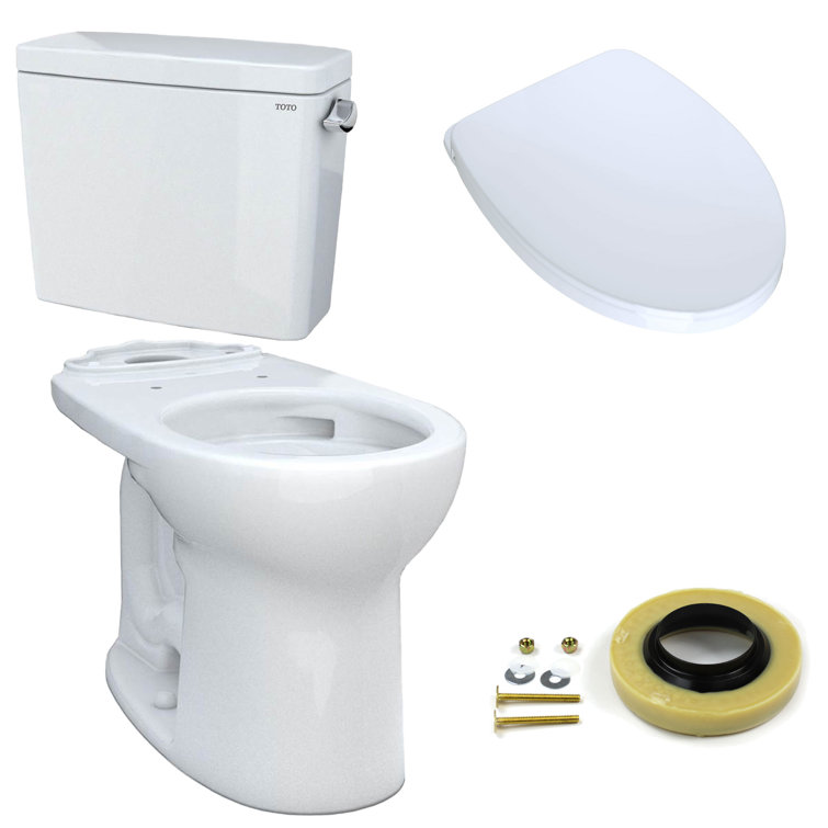 White Elongated High Efficiency Two-Piece Toilet