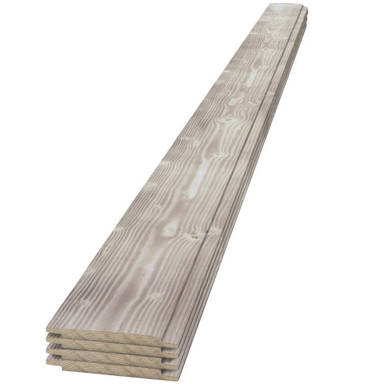 Distressed Smoke White Pine Shiplap Plank 6 ft. for Interior Accents