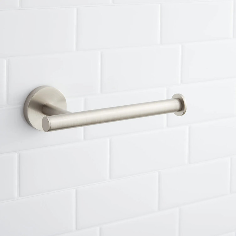 Brushed Nickel Wall-Mount Round Toilet Paper Holder