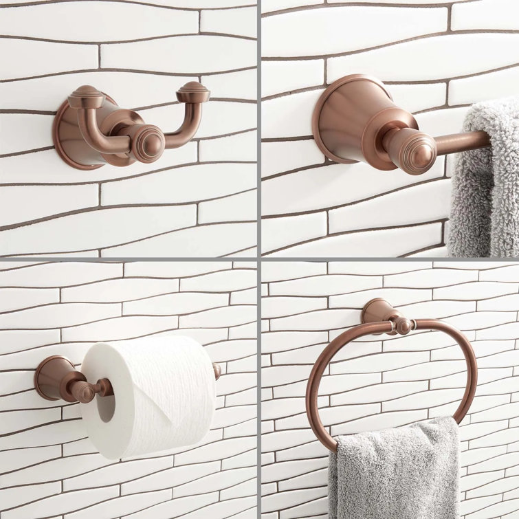 Oil Rubbed Bronze 4-Piece Bathroom Hardware Set