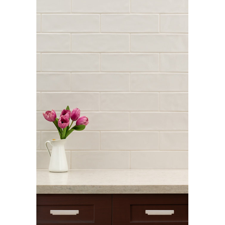 Urbano Crema Glossy 4'' x 12'' Ceramic Subway Wall Tile