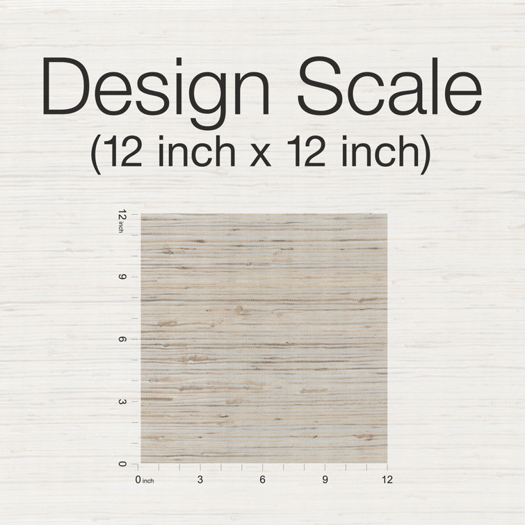Silver Beige Grasscloth Removable Wallpaper Double Roll