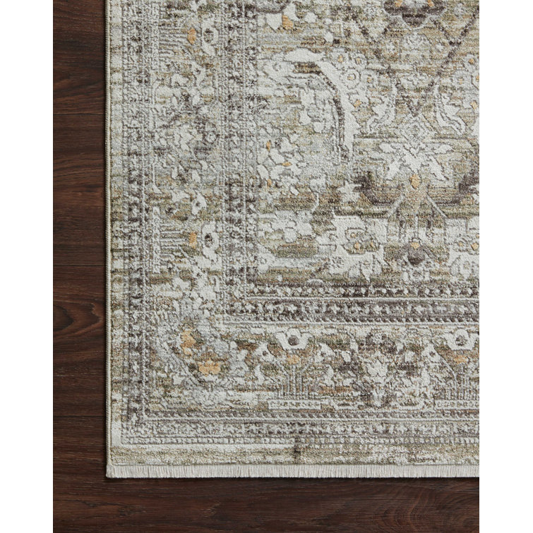 Elegant Gray Rectangular Synthetic Rug 5'3" x 7'6"