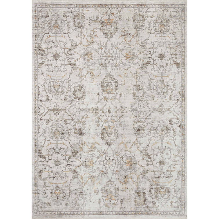 Ivory Dove Classic Rectangular Synthetic Rug - 9'3" x 12'10"