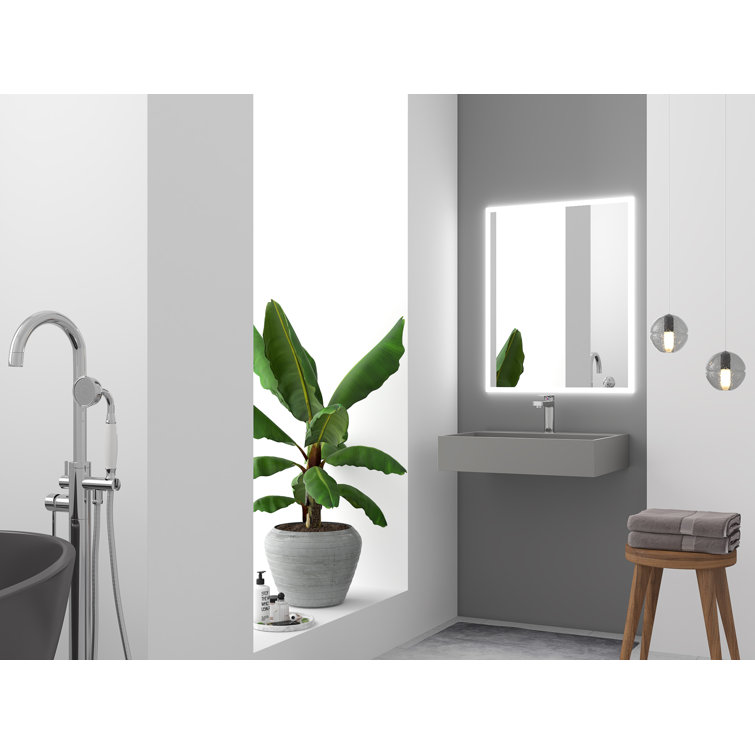 Gray 24" Wall-Mounted Stone Bathroom Sink with Concealed Drain