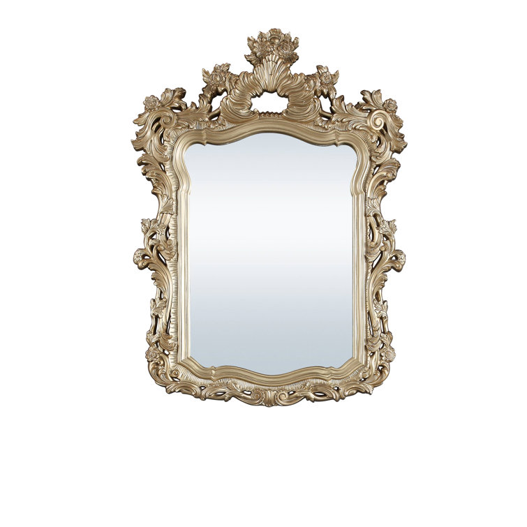 Large Ornate Gold Carved Wood Decorative Mirror