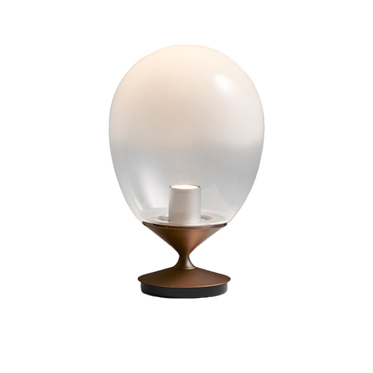 Mist Raindrop Silhouette LED Table Lamp in Pearl Cocoa Black