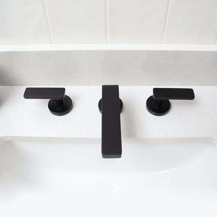 Vector Modern Matte Black Widespread Bathroom Faucet with Drain