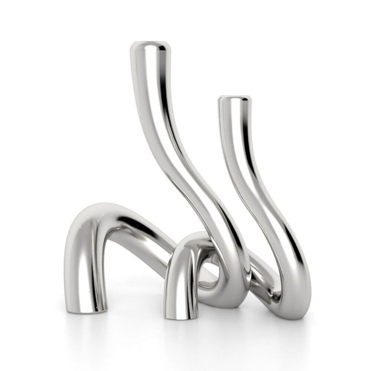Serpente 8" Silver Aluminum Modern Candlestick