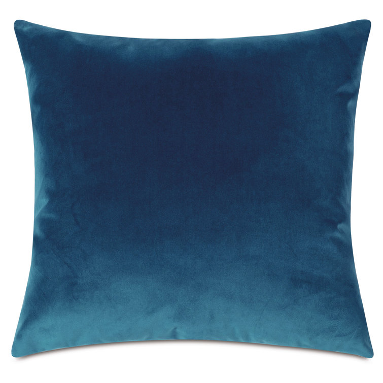 Uma Blue Velvet Square Reversible Throw Pillow