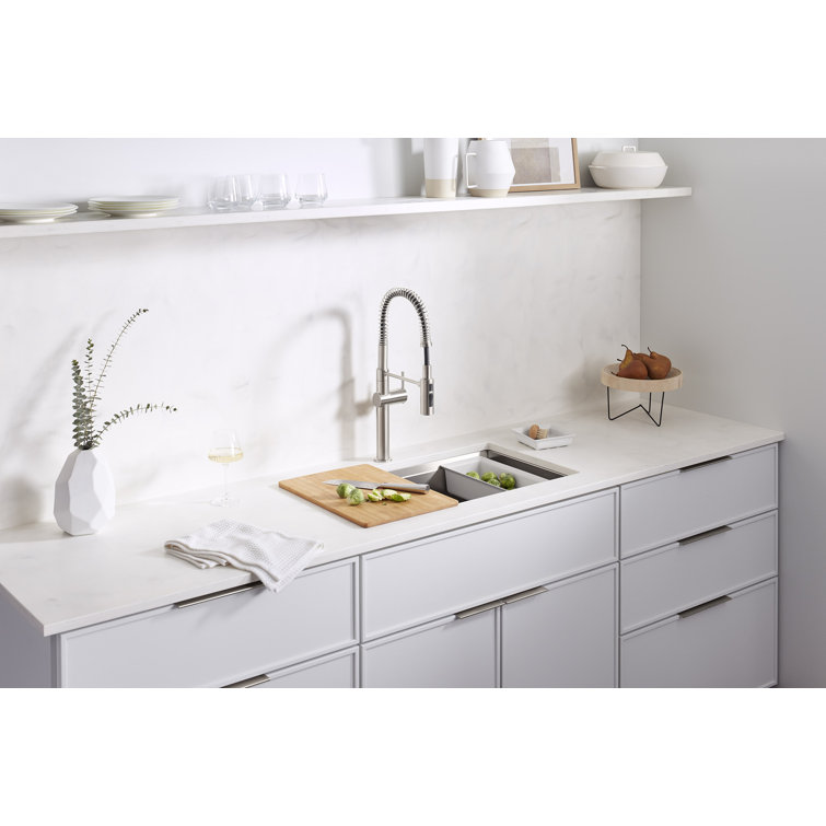 Task 33" Stainless Steel Drop-In Single Bowl Workstation Sink