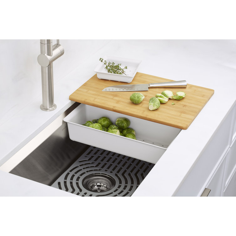 Task 33" Stainless Steel Drop-In Single Bowl Workstation Sink