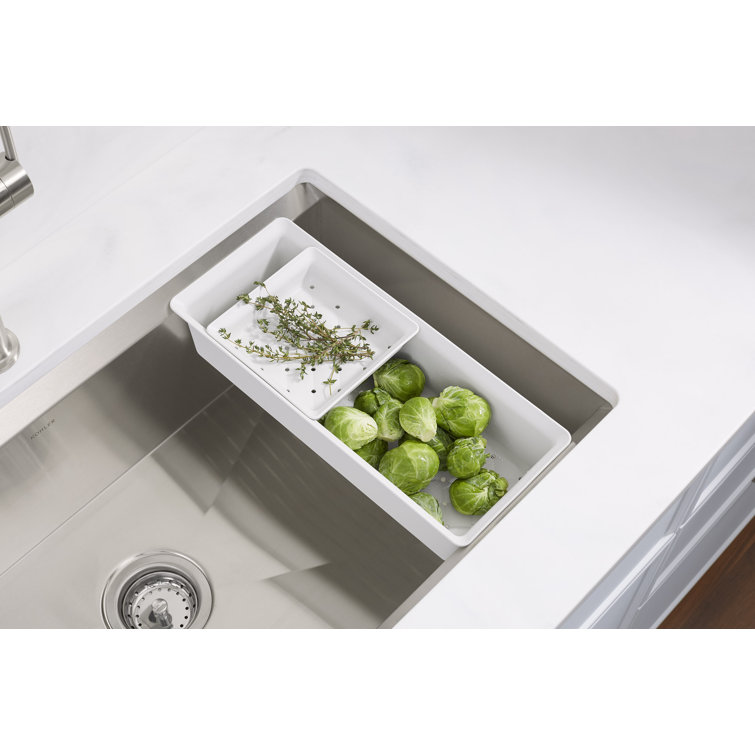 Task 33" Stainless Steel Drop-In Workstation Kitchen Sink with Accessories