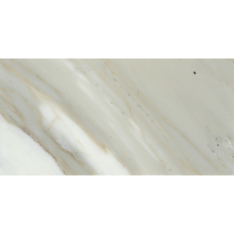Calacata Oro Polished Marble Look 4" x 8" Tile