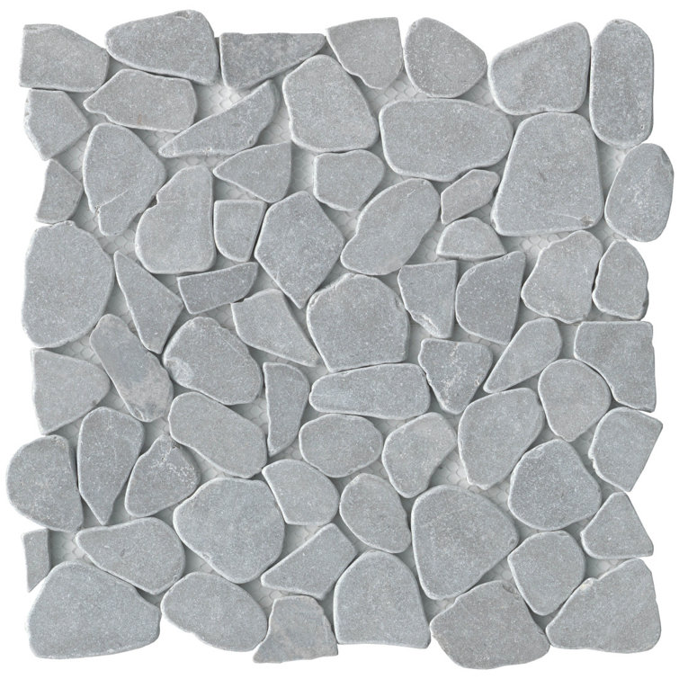 Silver Pebble Stone 12x12 Mosaic Tile