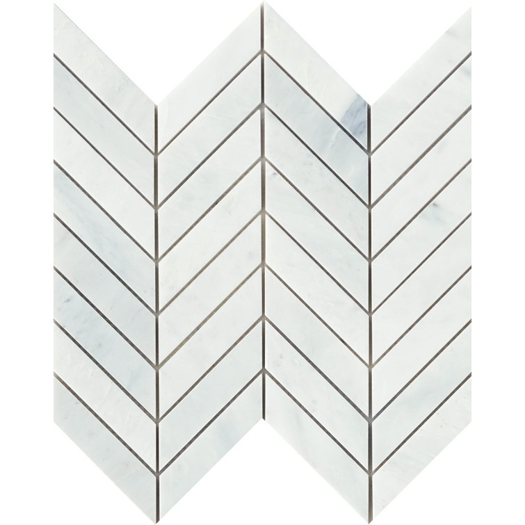 White Marble Chevron Mosaic Tile for Kitchen and Bathroom