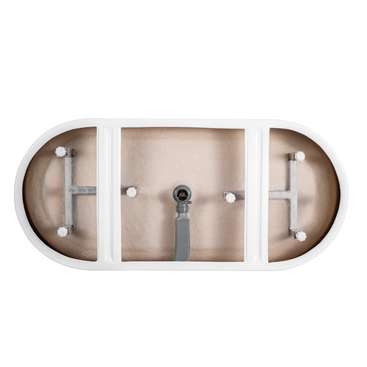 54'' White Freestanding Acrylic Soaking Bathtub