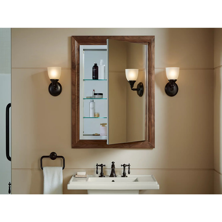 Verdera Sleek 24"x30" Frameless Aluminum Medicine Cabinet with Adjustable Shelves