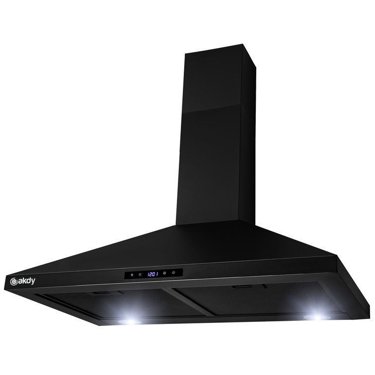 30-Inch Black Stainless Steel Convertible Wall Mount Range Hood