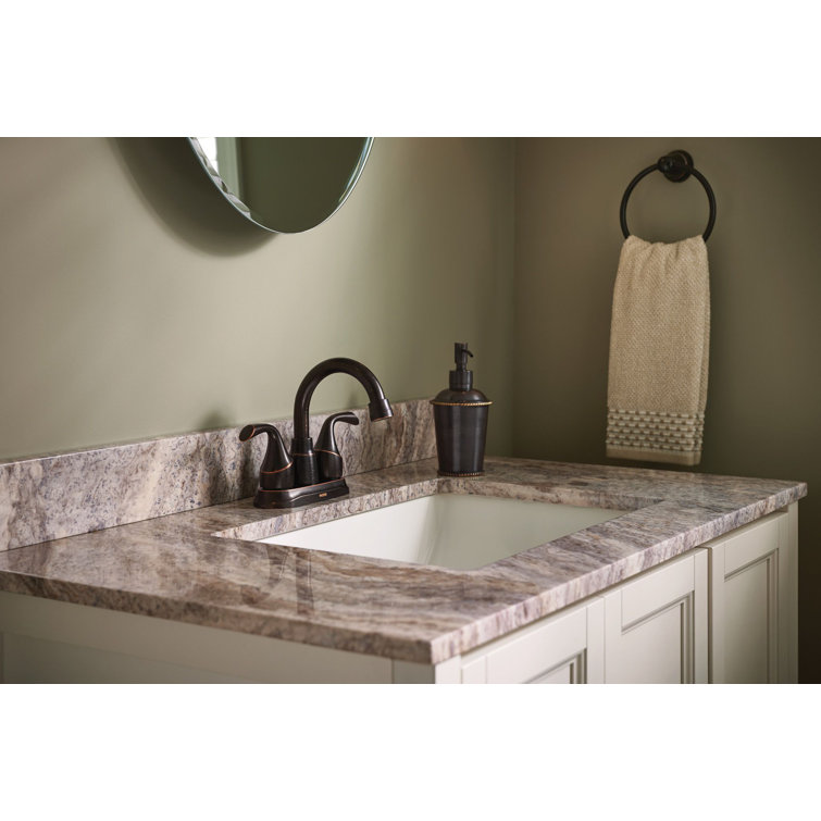 Mediterranean Bronze Two-Handle Centerset Bathroom Faucet