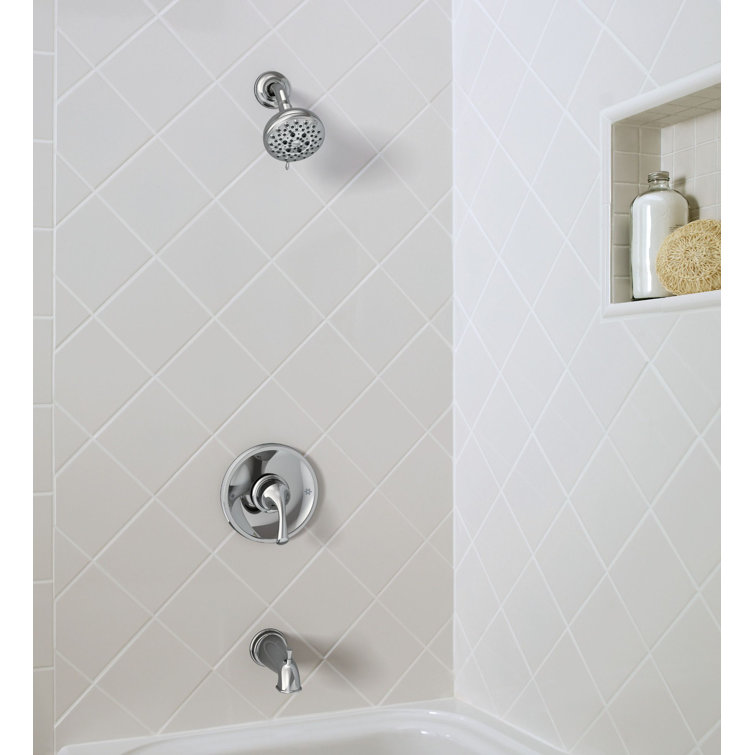 Idora Chrome Wall Mounted Tub and Shower Set