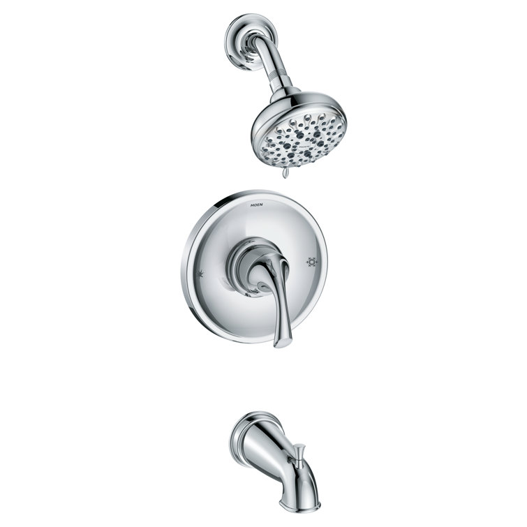 Idora Chrome Wall Mounted Tub and Shower Set