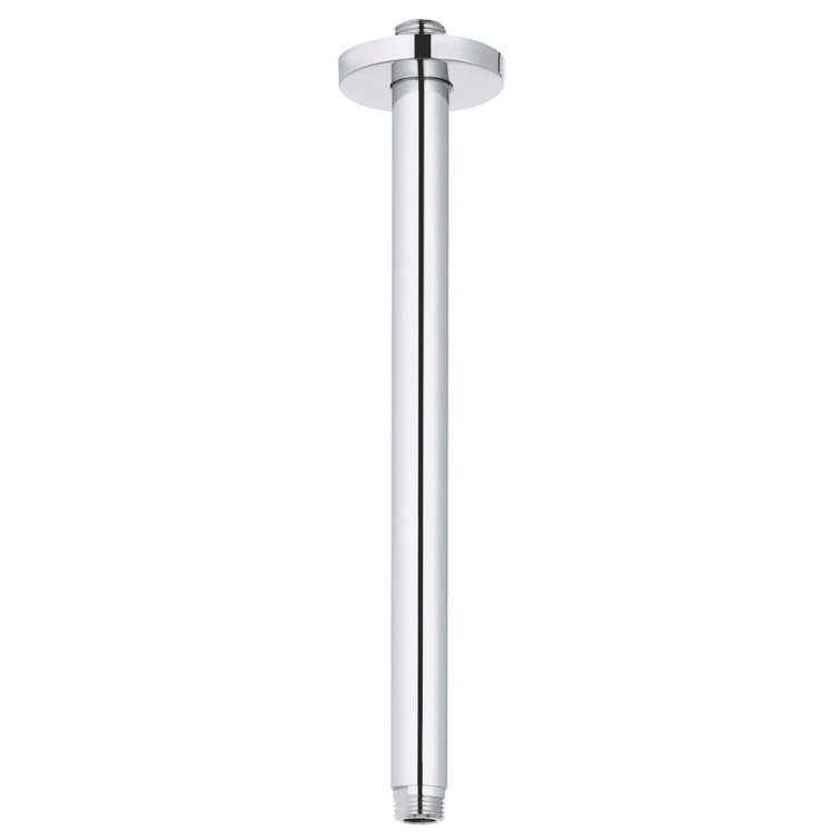 12-Inch Chrome Ceiling Shower Arm with Escutcheon