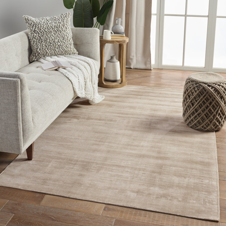 Pelican Beige Hand-Woven Viscose 8' x 10' Area Rug