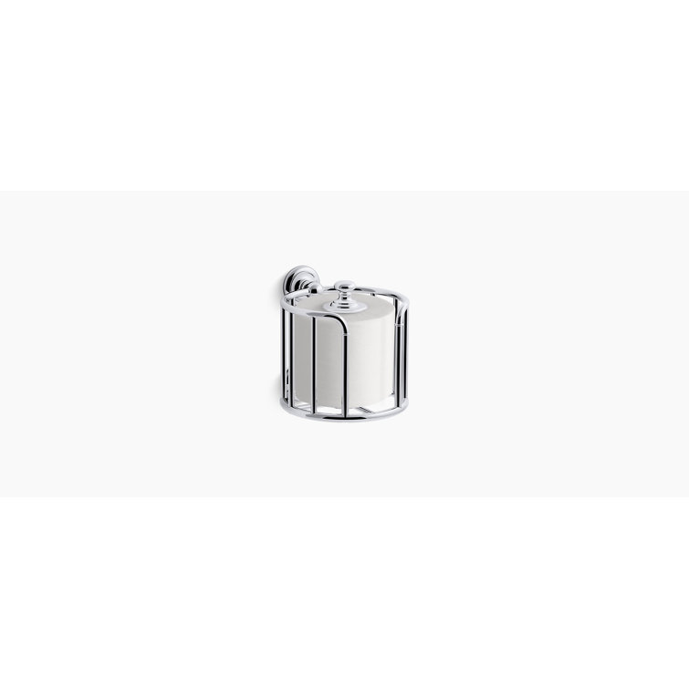 Polished Chrome Vintage Metal Toilet Tissue Carriage