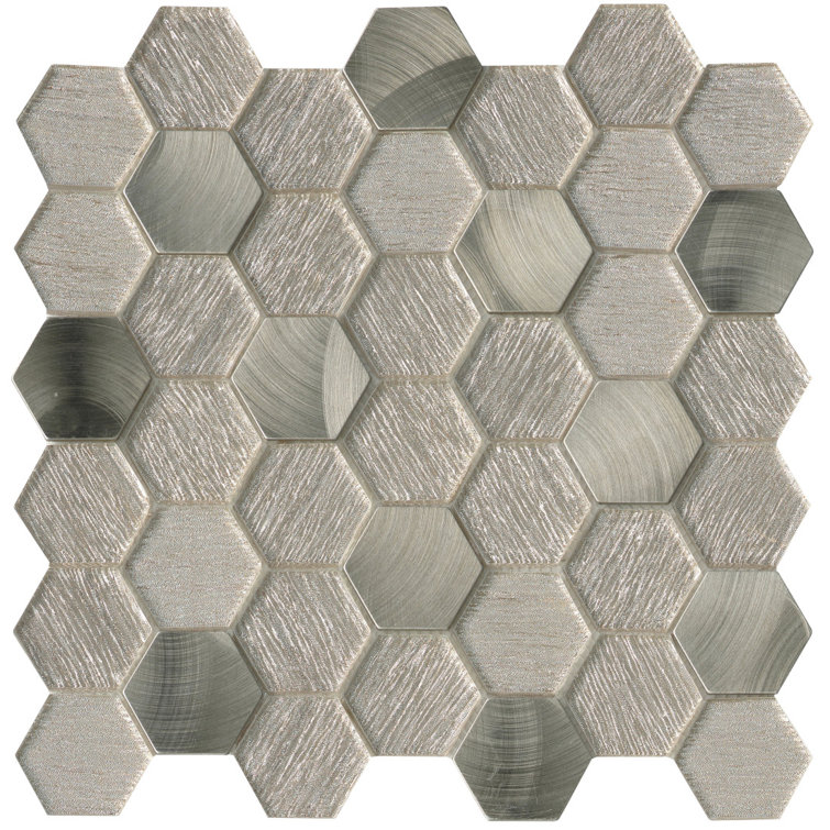 Glitz Gold Hexagonal Glass Mosaic Wall Tile