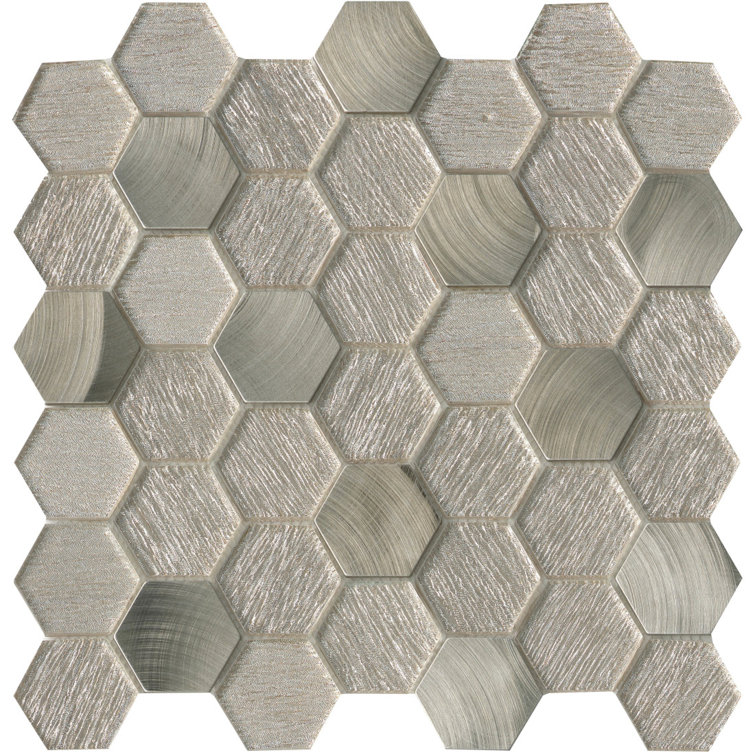 Glitz Gold Hexagonal Glass Mosaic Wall Tile