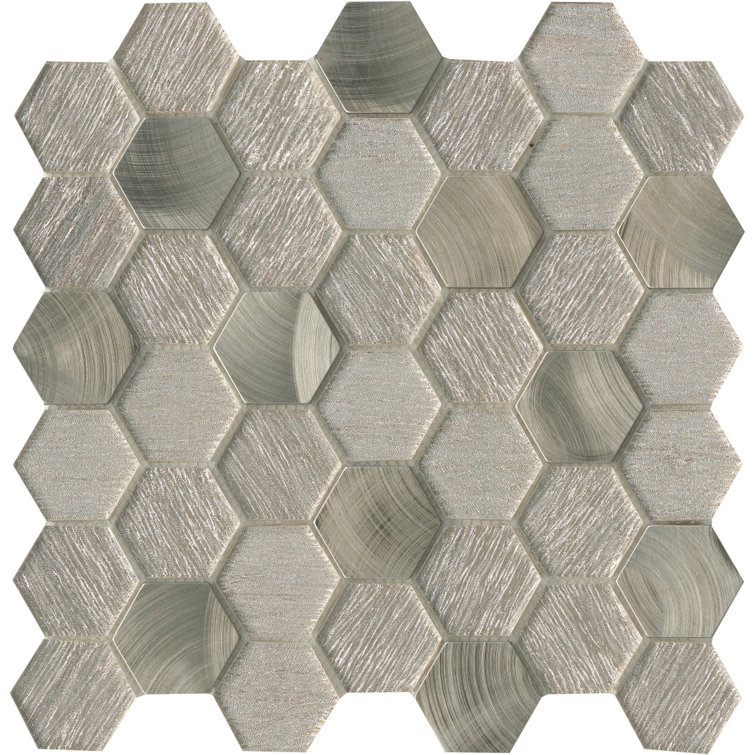 Glitz Gold Hexagonal Glass Mosaic Wall Tile